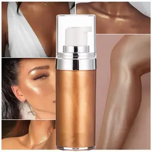 4 Colors Body Shimmer Spray Highlighter Illuminator Face Contouring Brighten Body Bronzer Glitter Liquid Highlight Makeup