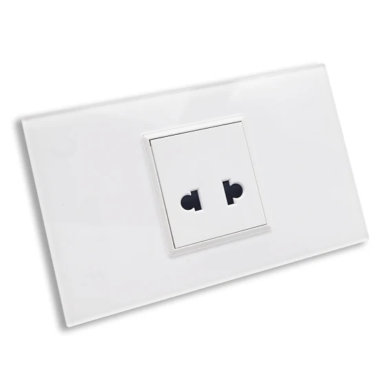Hot Sale 220V 16A Acrylic Plate Switch US Wall Outlet 2 Pin Socket ...