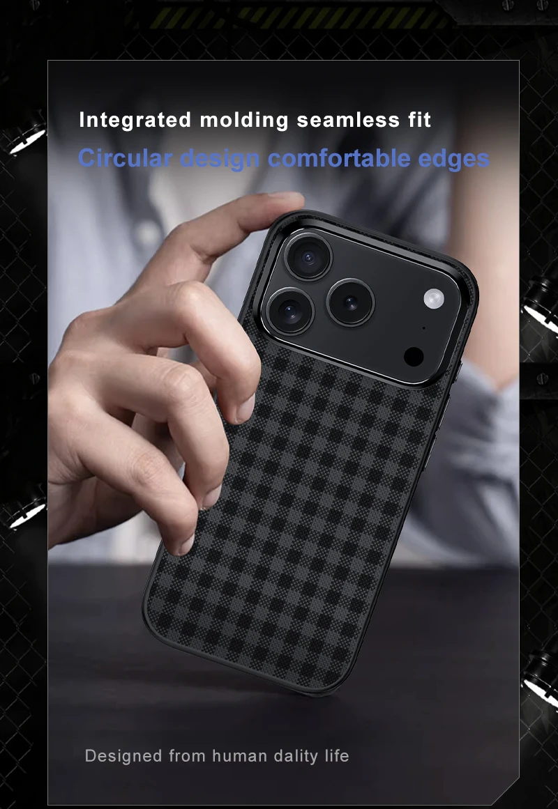 product laudtec luxury carbon fiber texture holder phone cover for iphone air business design anti scratch phone case for iphone 17 pro-3