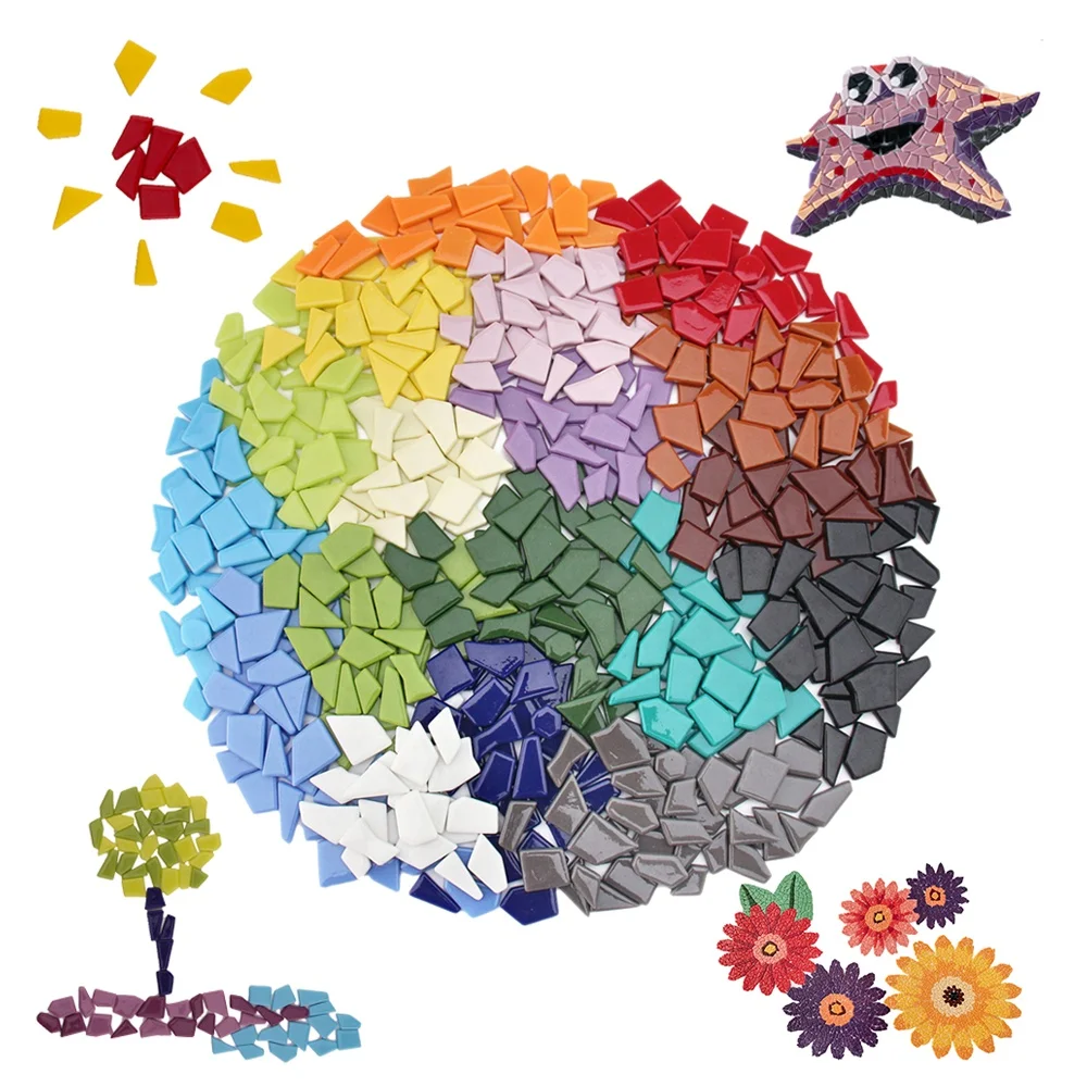 recycle glass bulk art colorful irregular