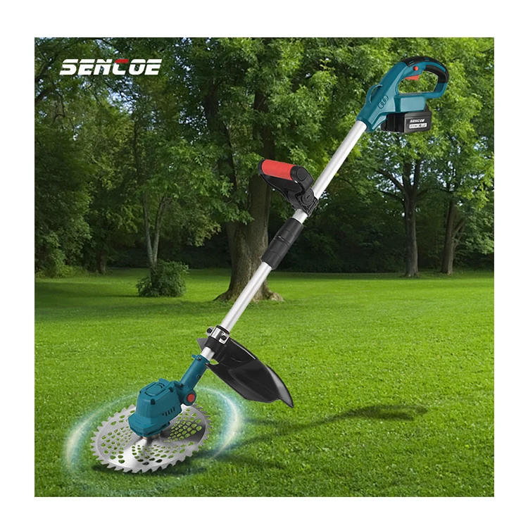 21v Battery Small Handheld Cordless Rechargeable Power Lawn Mower Grass Cutter Lithium Battery Telescopic Rotary Grass Trimmer