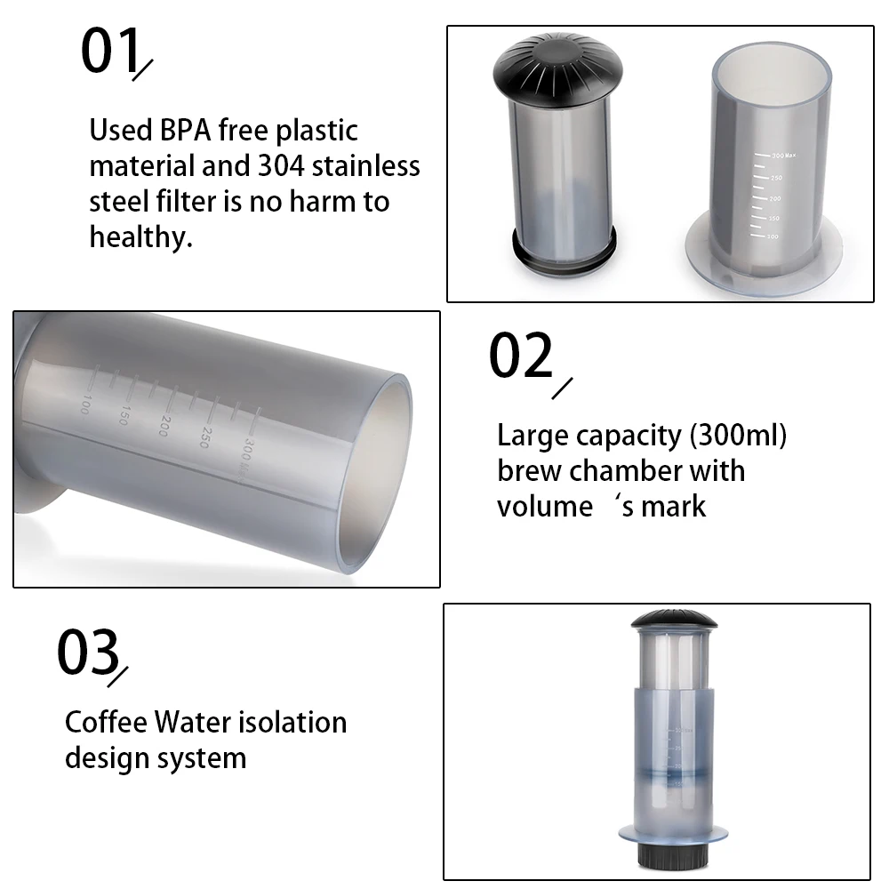ICafilas новый продукт портативный французский пресс инструменты бариста пневматический капельная кофемашина фильтры бумага оптовый