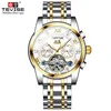 1 Gold Case White Dial Gold Silver Strap