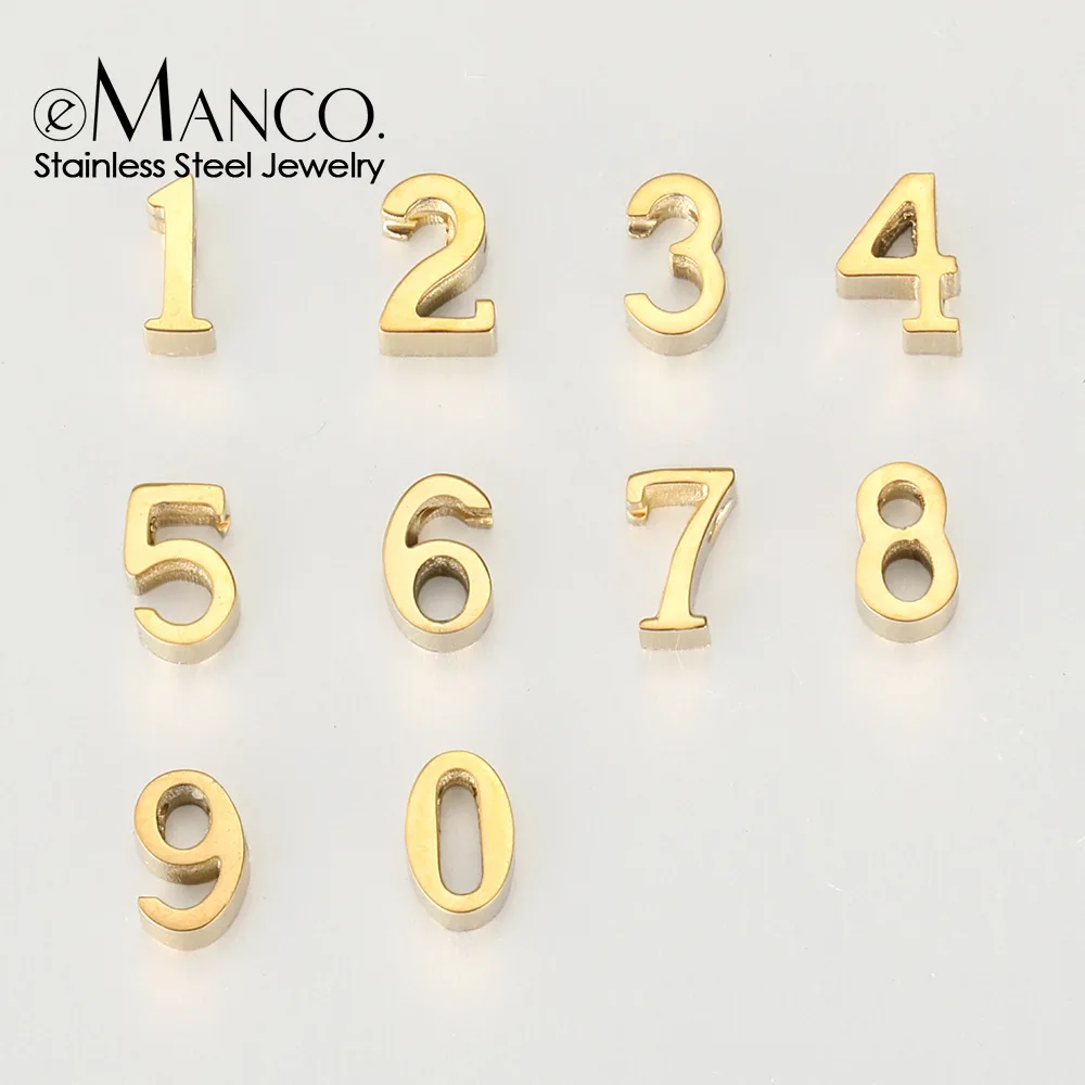 Personalized Stainless Steel Digital DIY Jewelry Accessories Bracelet Necklace Pendant Cross-Border Wholesale EManco Trendy