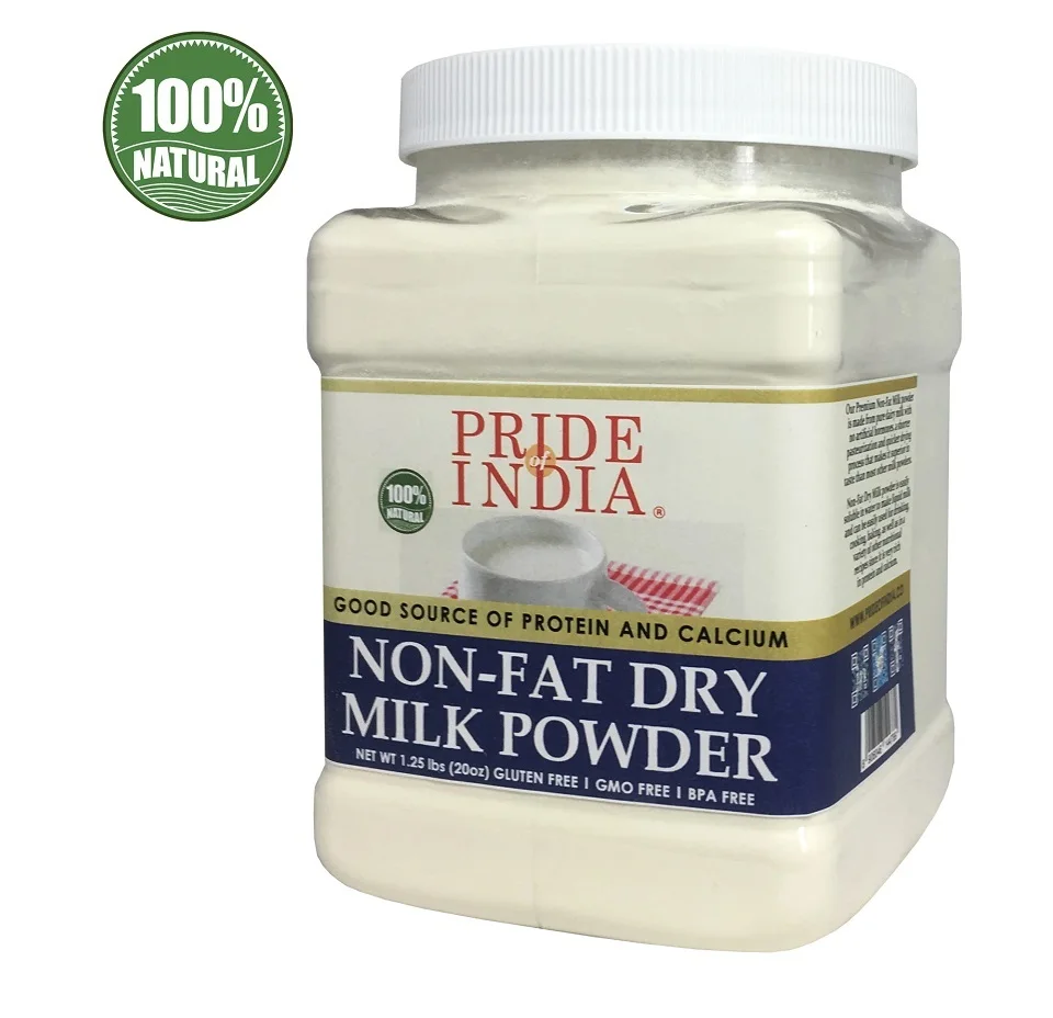 Pride Of India – Nonfat Dry Milk Powder – Protein & Calcium Rich – 1.25 lbs (20oz) Jar