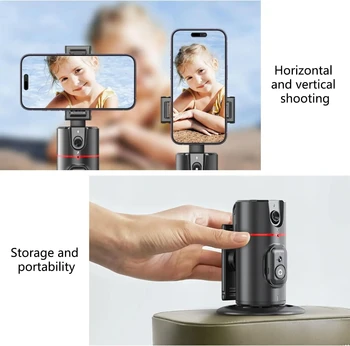 Auto Face Tracking Phone Holder Foldable 360 Rotation Tripod Phone Mount Face Body Rotating Gesture Control Moving Tripod detail image