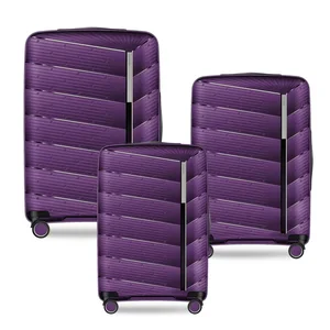 Large Suitcase Factory Price Promotion PP Travel Trolley Luggage Bag Hard Shell Lightweight Carry-On Cabin Luggage Suitcase