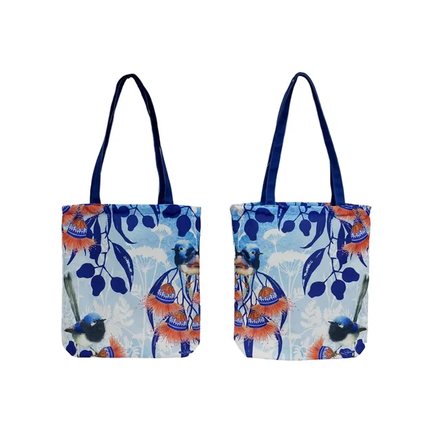High Quality High-Capacity Blue Bird Portable Polyester Tote Bags in Wholesale for Promotions