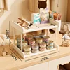 Cream White Double-Layer Storage Rack [with Hanging Basket]