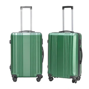 custom logo Three-Piece Neoprene Waterproof Durable Luggage Set Lock Simple Striped Trolley Suitcase Corporate