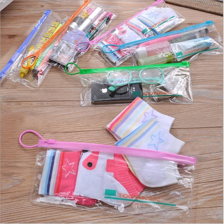 Clear PVC Toothpaste Case Portable PVC Plastic Ziplock Toothbrush Bag