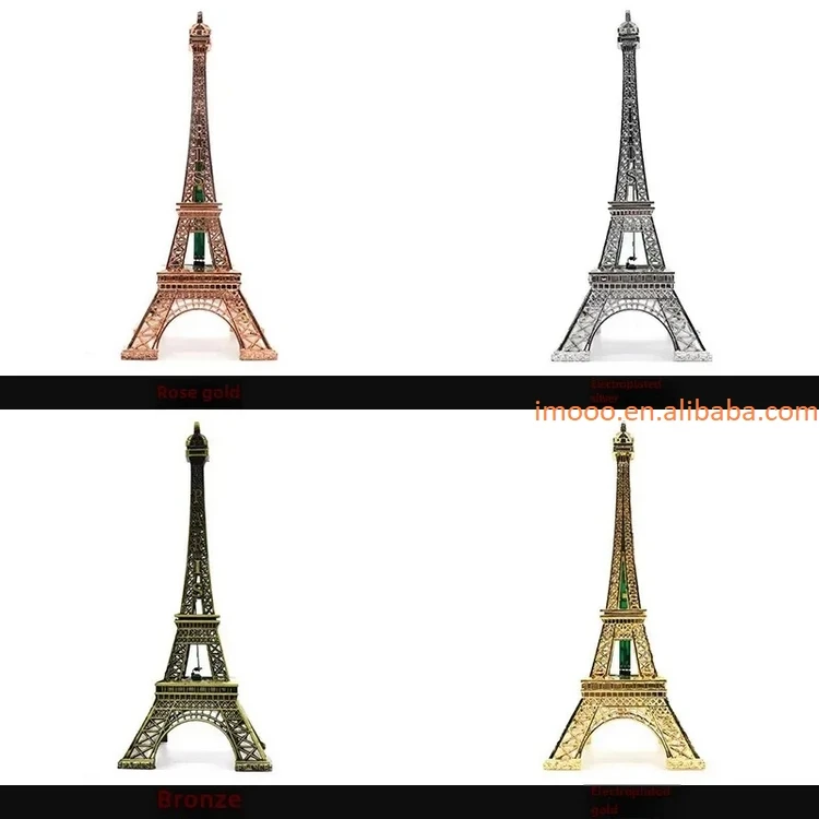 Factory Price Eiffel Tower Led Lighted Decorative Figurine Creative Home Metal Model Craft Gift Street Stall Best Seller