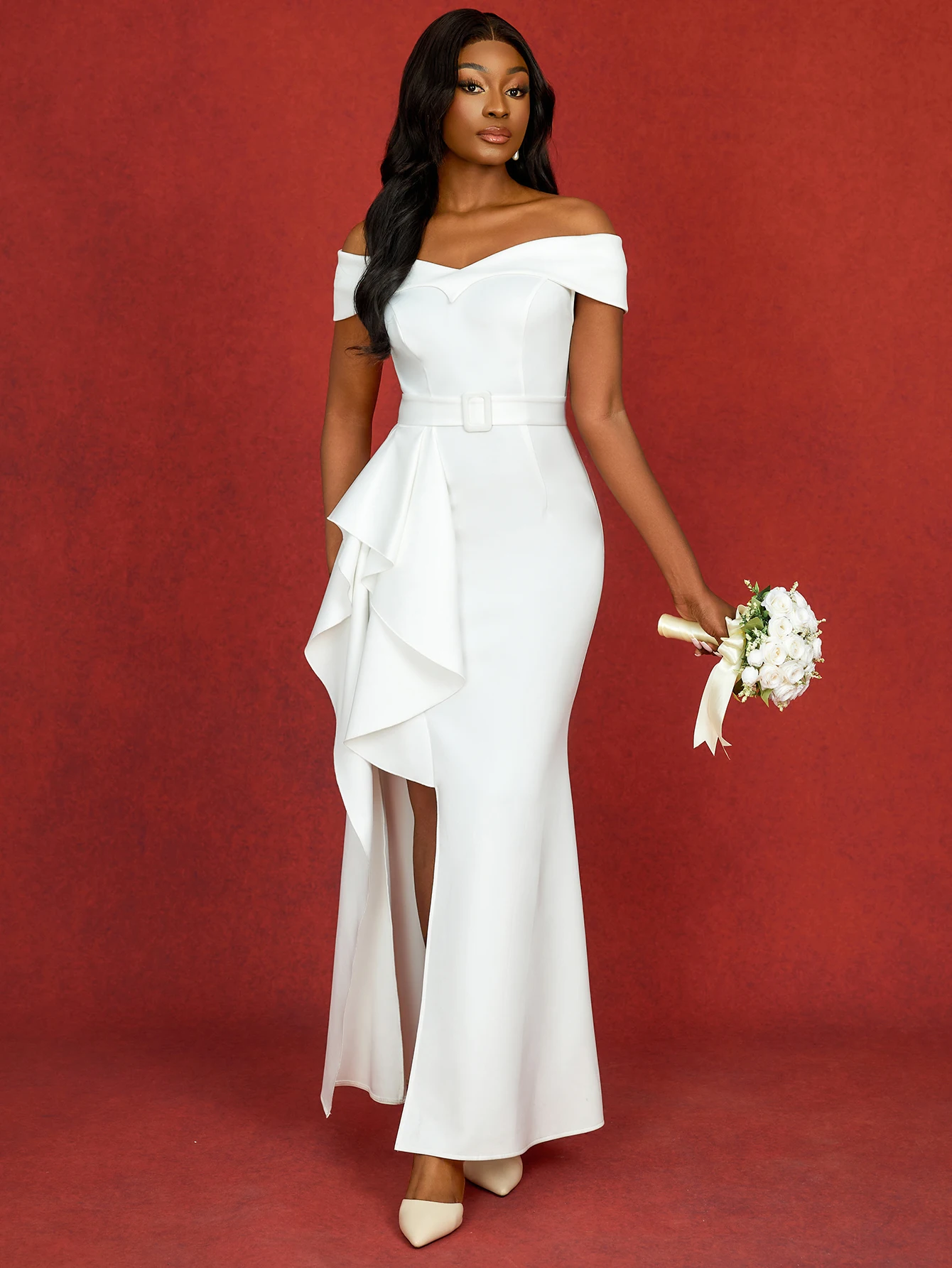 sweetheart off the shoulder bridesmaid dress Blush Pink Bridesmaid Dresses 2026 Chiffon A-Line Spaghetti Straps Sleeveless Floor-Length Formal Wedding Guest Gowns with Split Side, Blush Pink