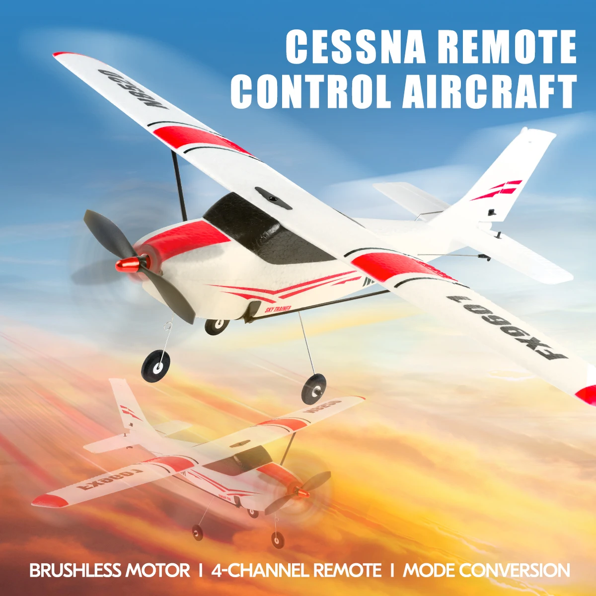 AiJH FX9601 RC Plane 4CH Powerful Brushless Glider 520mm Wingspan EPP Foam Airplane RC Plane for Kids Adults