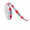 Corazones blancos, rojos y grises: 1 cm x 10 yardas