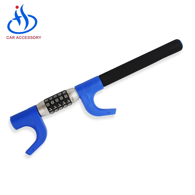 Steering Wheel Lock Keyless Password Code Retractable Heavy Duty