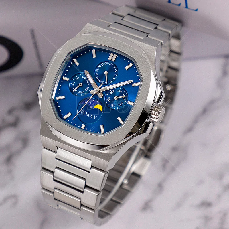 Stainless Steel Fashion Other Wrist Chronograph Square Quartz Luxury ...