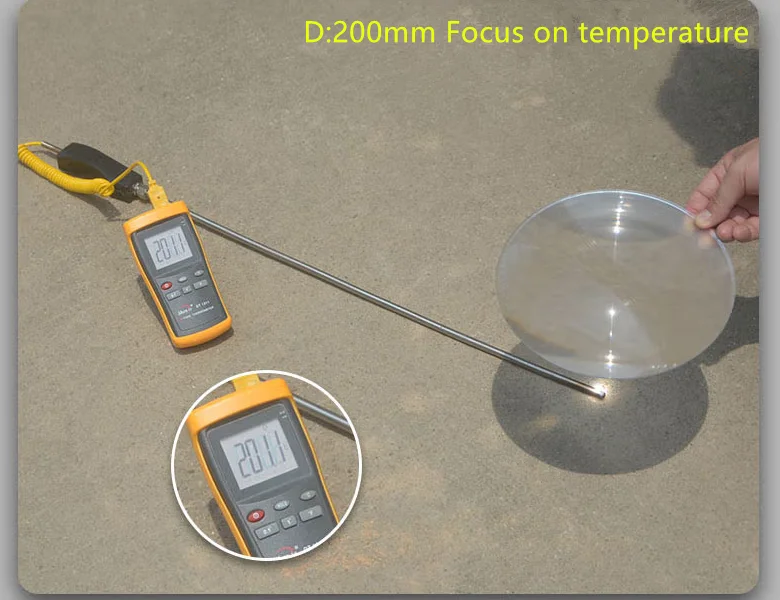 Circular Spot Solar Fresnel Lens For Solar Concentrator D200mm Focal