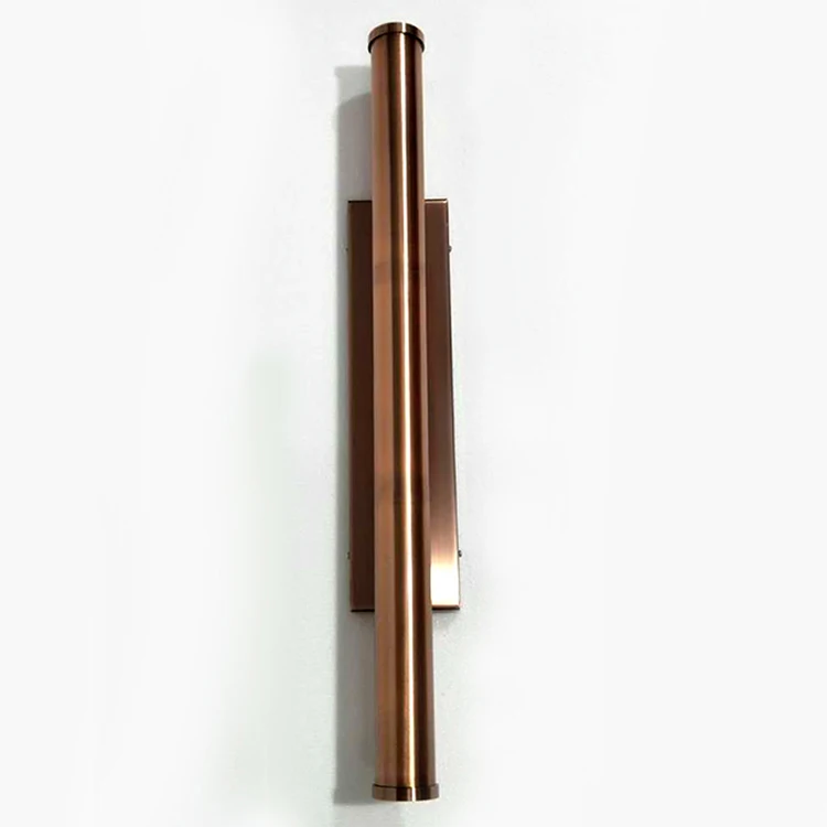 Modern waterproof bronze tube metal up down light outdoor led wall sconce for corridor aisle