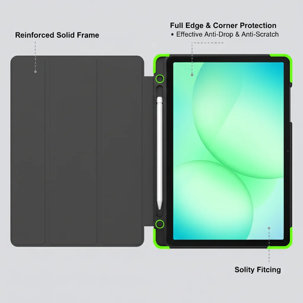 product premium tablet case with hard frame and soft cover tpupc trim stand function  anti scratch and shockproof for samsung tab a11-5