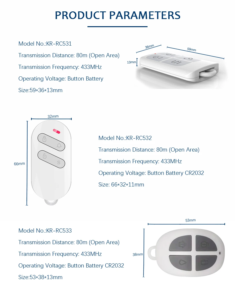 Kerui Burglar Alarm Security Accessories Portable Wireless Remote Control