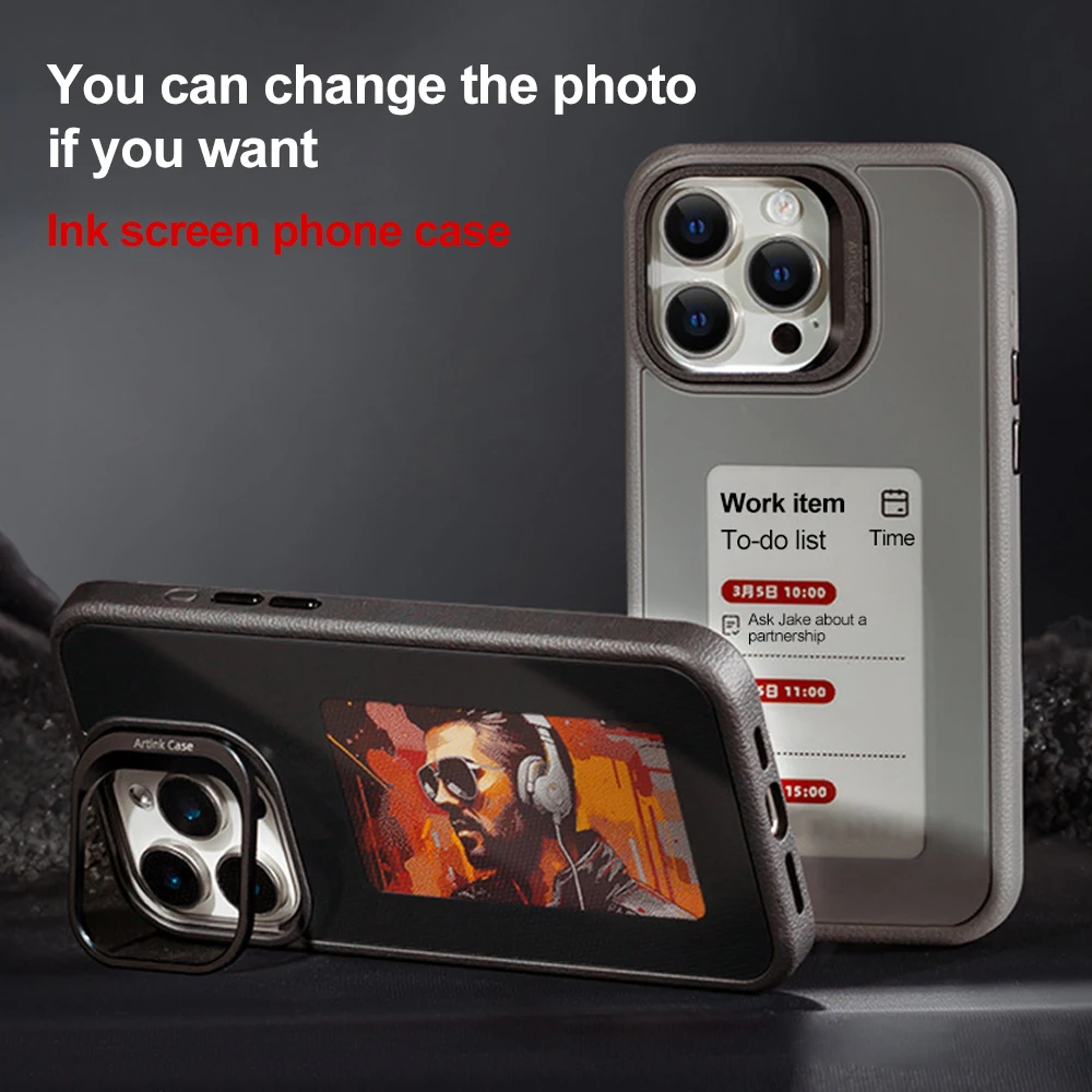 Ink Screen Phone 2025 New Design Trend Nfc Smart Electronic Black E-Ink Screen Display Mobile Phone Protective Smart Ink Case
