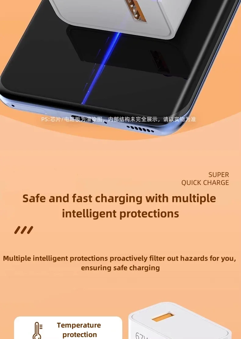 67W USB C Fast Charging Cable Quick Charge Type C Power Cord for Redmi Note 14 13 10 T Pro Mobile Phone