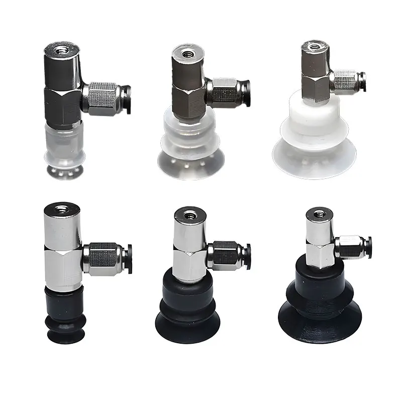 Industrial Automation Robotic Arm Replacement Parts, Multipurpose Industrial Rubber Vacuum Suction Cups Kit Pneumatic Gripping Fittings for Pick and Place Operation