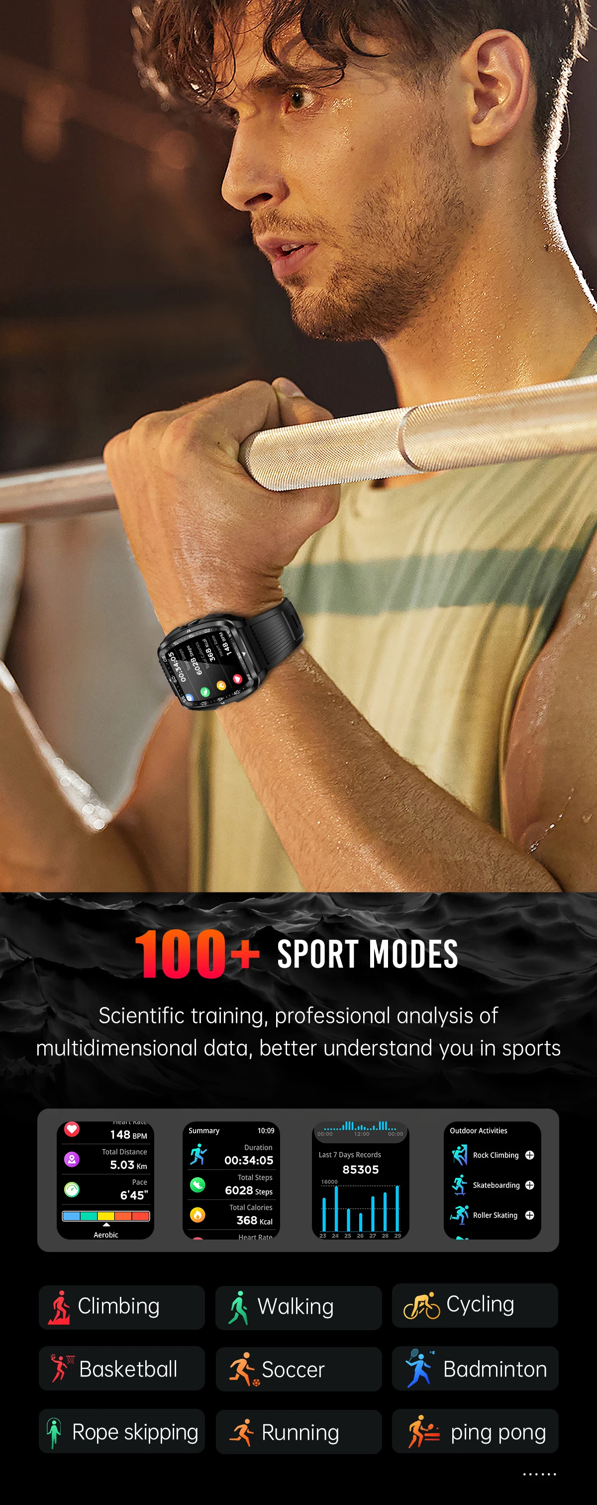 Chinese factory supplier supply  Sanvnet Kt83 Outdoor Sports Smart Watch 2025 1.8inches Ultra Clear Screen Ipx8 5atm Waterproof Bt Call Smart Watch For Men Women - Buy Unisex Smart Watch fitness Tracker Smart Watch square Shape Smart Watch ips Display Smart Watch