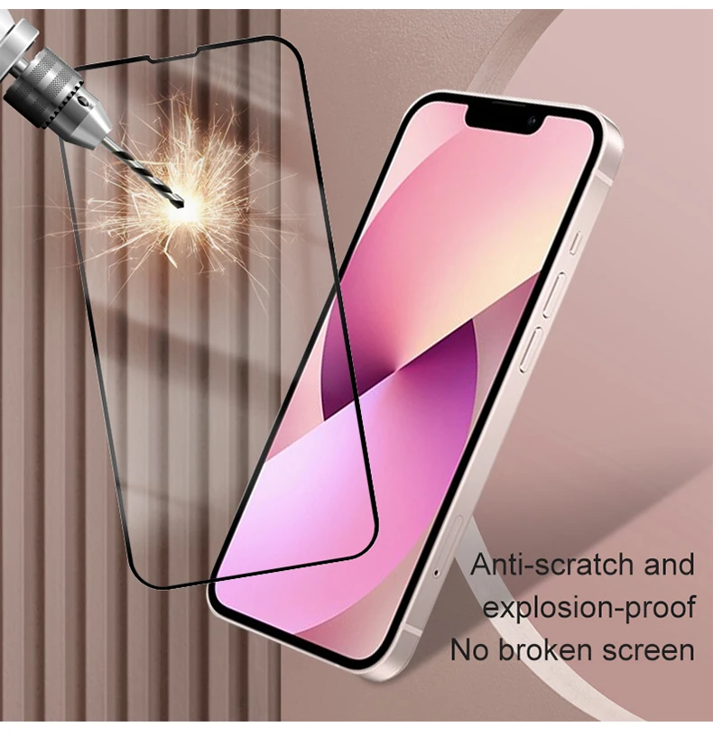 Black Periphery Thin Hd 9h Tempered Glass Mobile Phone Screen Protector