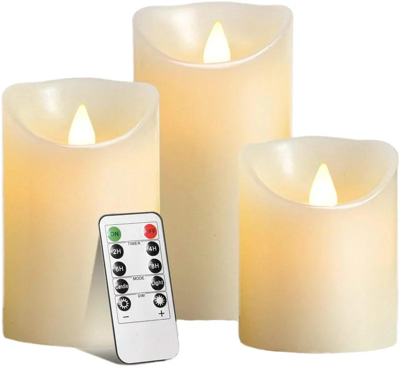 3D Paraffin Flameless LED Candle Customizable Remote Control Colorful Lights Festival Party Home Decoration Candle Light