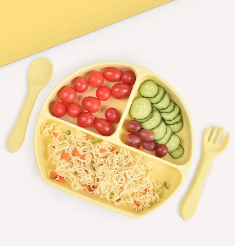 Food Grade Child Feeding Set Children Food Placemat Plate for Infant Silicone Products Manufacturer for Baby Silicone Plate