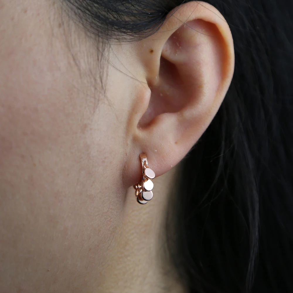 Multi Piercing Mini Hoop Rose Gold Gold Wholesale Women Jewelry 2023 New Design Round Charm Hoop Earring