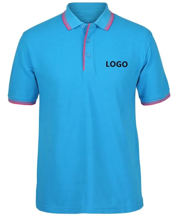 Men's Breathable Solid Pattern Knitted Golf for Shirt with Stripe Collar Pocket Short Sleeve Polyester/Cotton