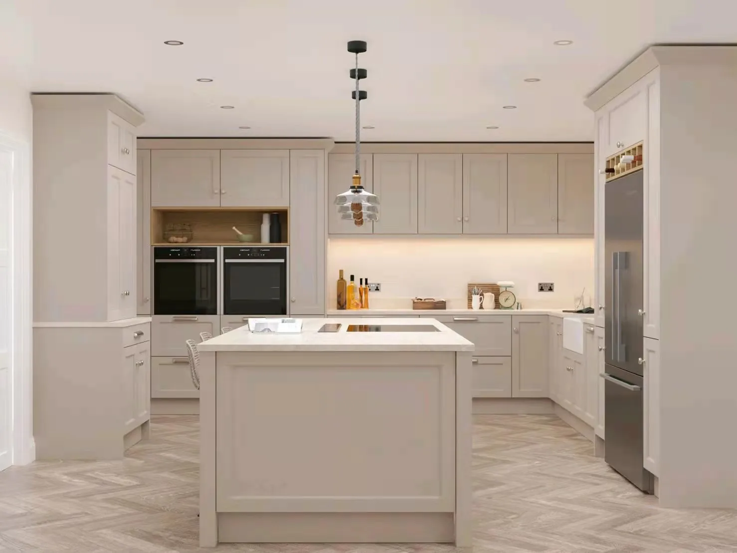 Factory Customized Design Kitchen Cabinets Solid Wood Modern