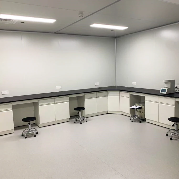 High Quality Laboratory Bench Steel Lab Work Table Phenolic Resin Lab Top Wall Mounted Bench With Sink