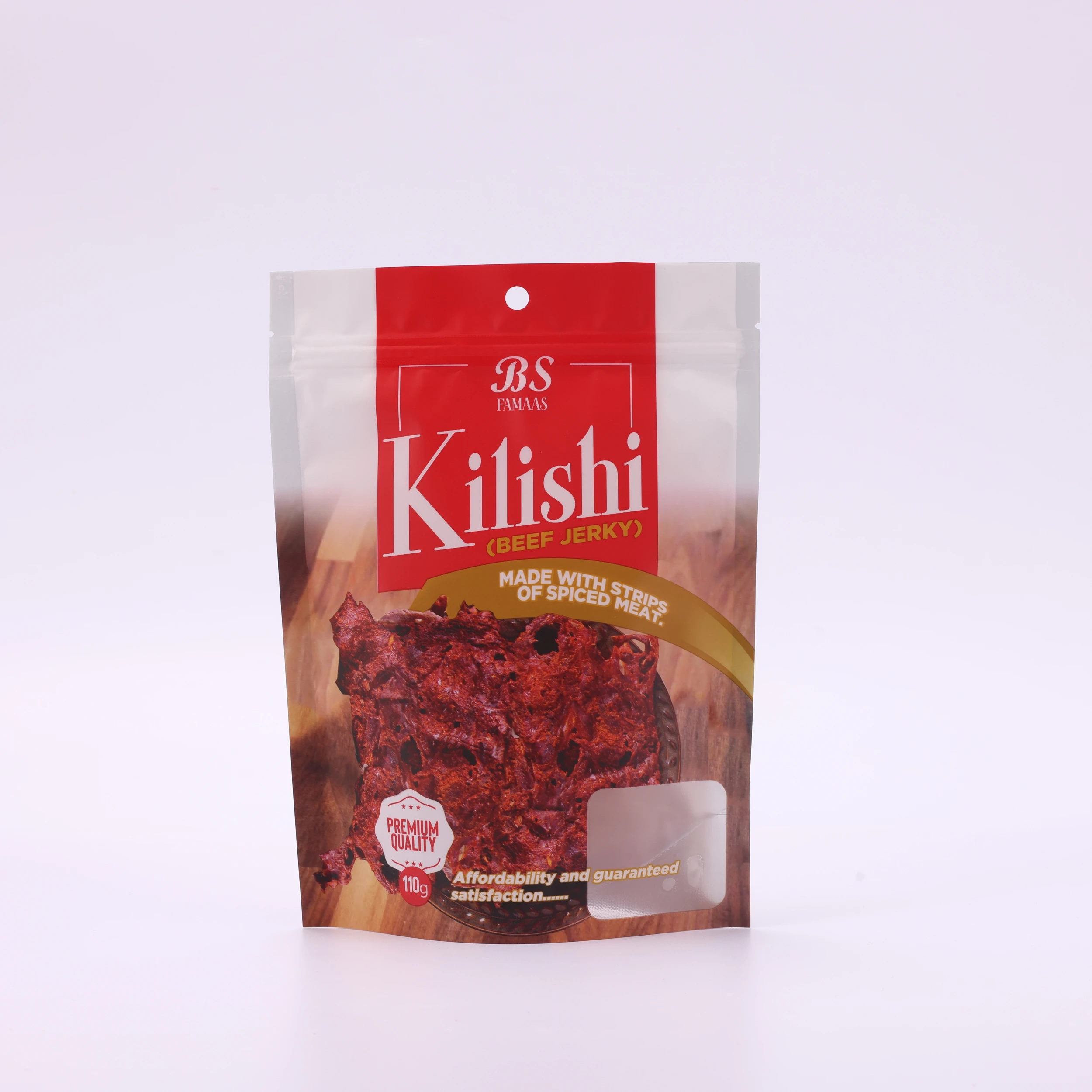 Customized  Zipper Lock Food Coffee Packaging Custom Stand Up Digital Printing Pouch beef jerky bag