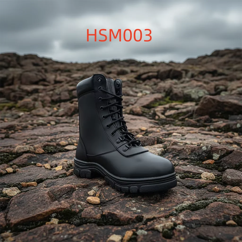 YWX,Combat Marching Super Abrasion Stitching Rubber Sole Tactical Boots On-site Rescue Full Leather Training Boots HSM003