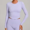 Purple-Long Sleeves tops