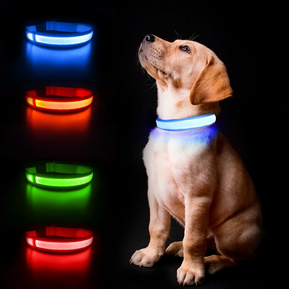 China Wholesale Customized Led Light up Dog Collar Pet Accessories Rechargeable Waterproof Dog Led Collar