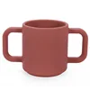 Training water bottle with handle - brick red