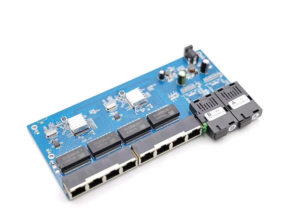 Gigabit 2 Fiber Ports 8 LAN Ports Reverse POE PCBA SC Connector 10/100M ...
