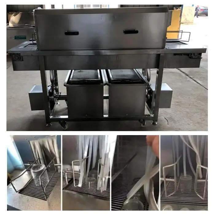Small Continuous Glass Bottle Pressure Washer Cleaner Tunnel Washing Rinsing Machine for Cleaning Bottles /Jars/ Doypacks /Cans