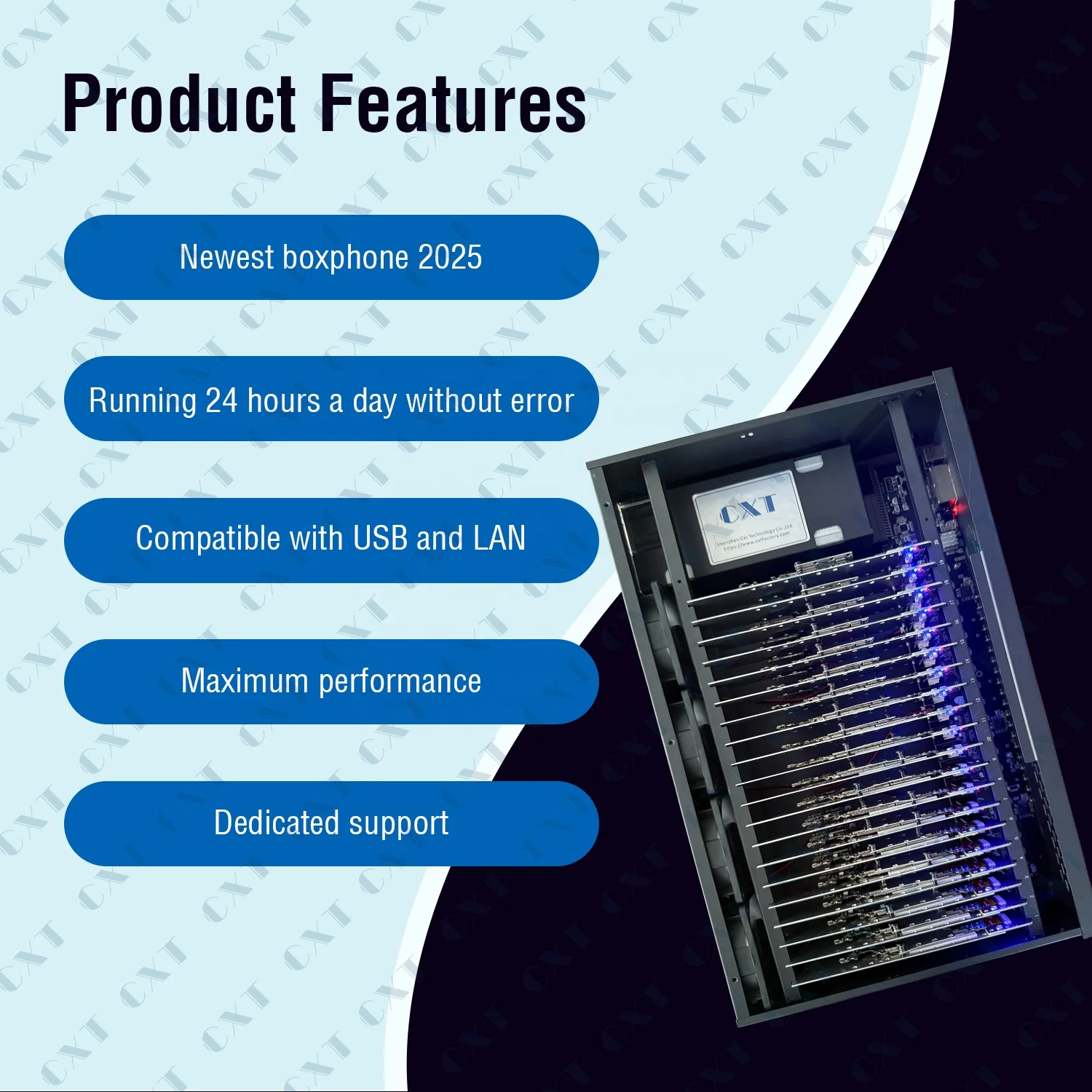 CXT Group Control Box Phone Farm with USB OTG - 20 Piece Android