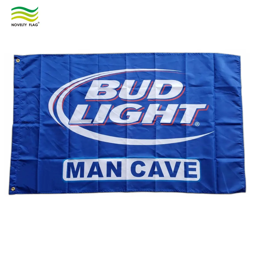 Budweiser Bud Light Beer Flag 3' X 5' Deluxe Indoor Outdoor Banner man cave bar 