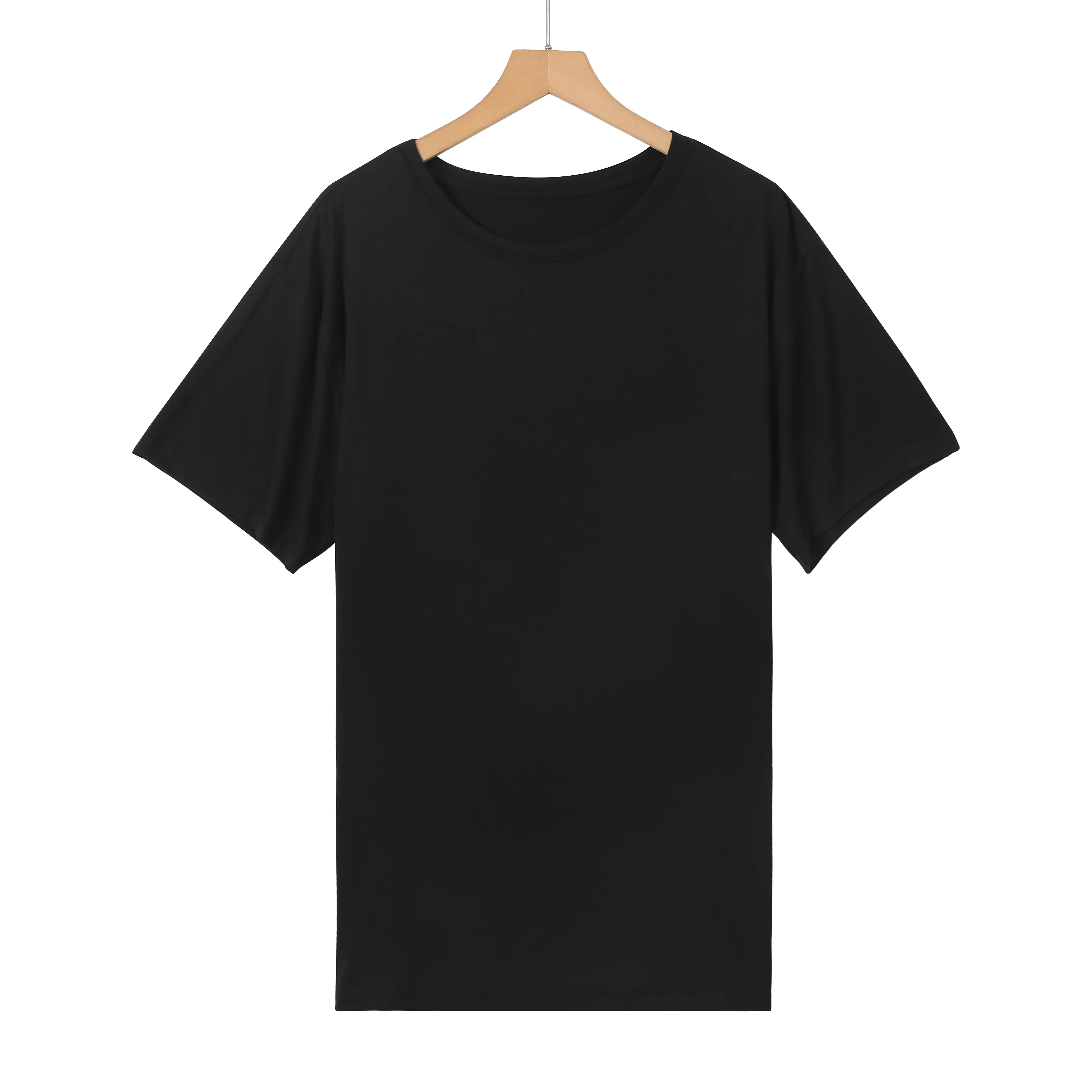 BAMBOO In-stock Wholesales Round Neck Short Sleeves Tops Bamboo