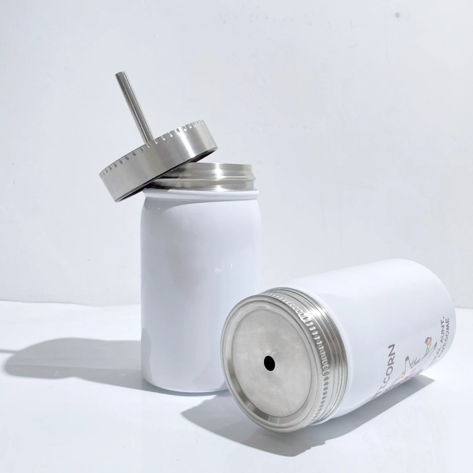 Warehouse US Fast 500ml Bulk Stainless Steel with Lid Mason Jar Vacuum Insulated Sublimation Tumbler Sublimation Blank Mason Jar153030