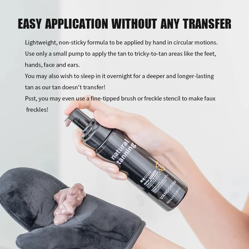 Private Label Darker Self Tanner Kit  Darker Self Tan Mousse with Self Tanning Mitt Applicator 1 Hour Sunless Fast Tanner