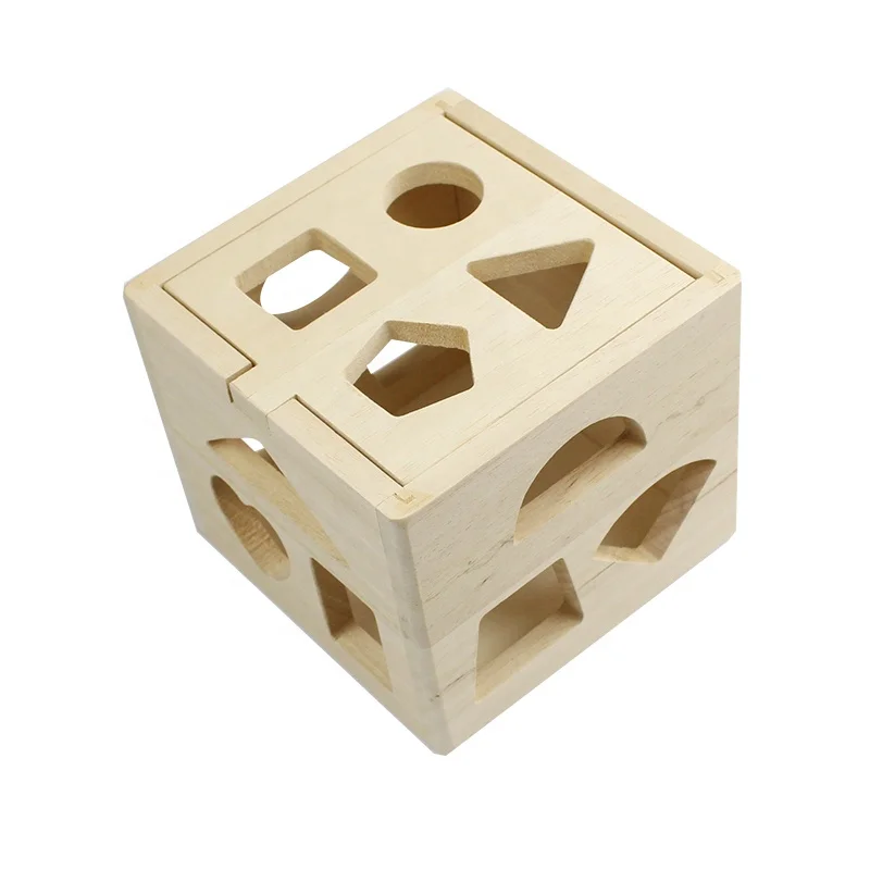 Классический Кубик-пазл для малышей, Геометрическая сортировочная игрушка, деревянные блоки, игрушки для детей, обучающая активность, форма для малышей, Сортировочная деревянная игрушка