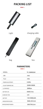 NiceFoto TC-298RGBW Portable Professional 4000mAh Round Film Fill Photographic RGB Handheld LED Video Tube Light Stick detail image